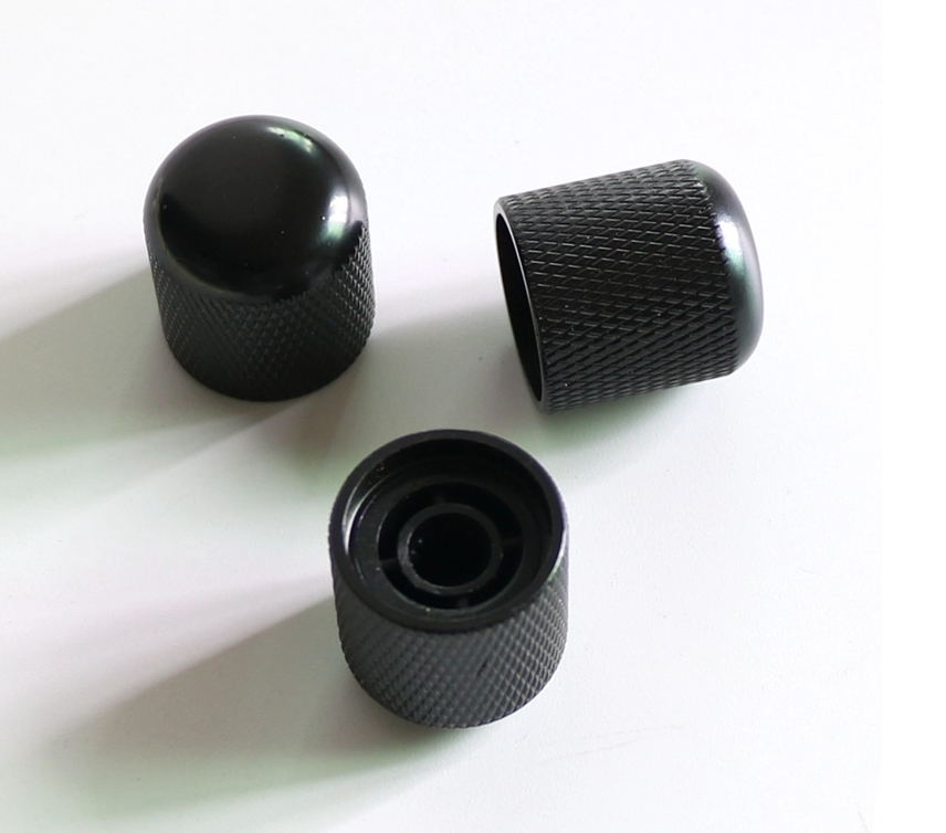 Dome Guitar Knob Metal Tele or Bass - Gloss Black set of 3 - Image 2