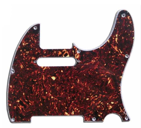 Tele Pickguard, Brown Tortoise 3 ply