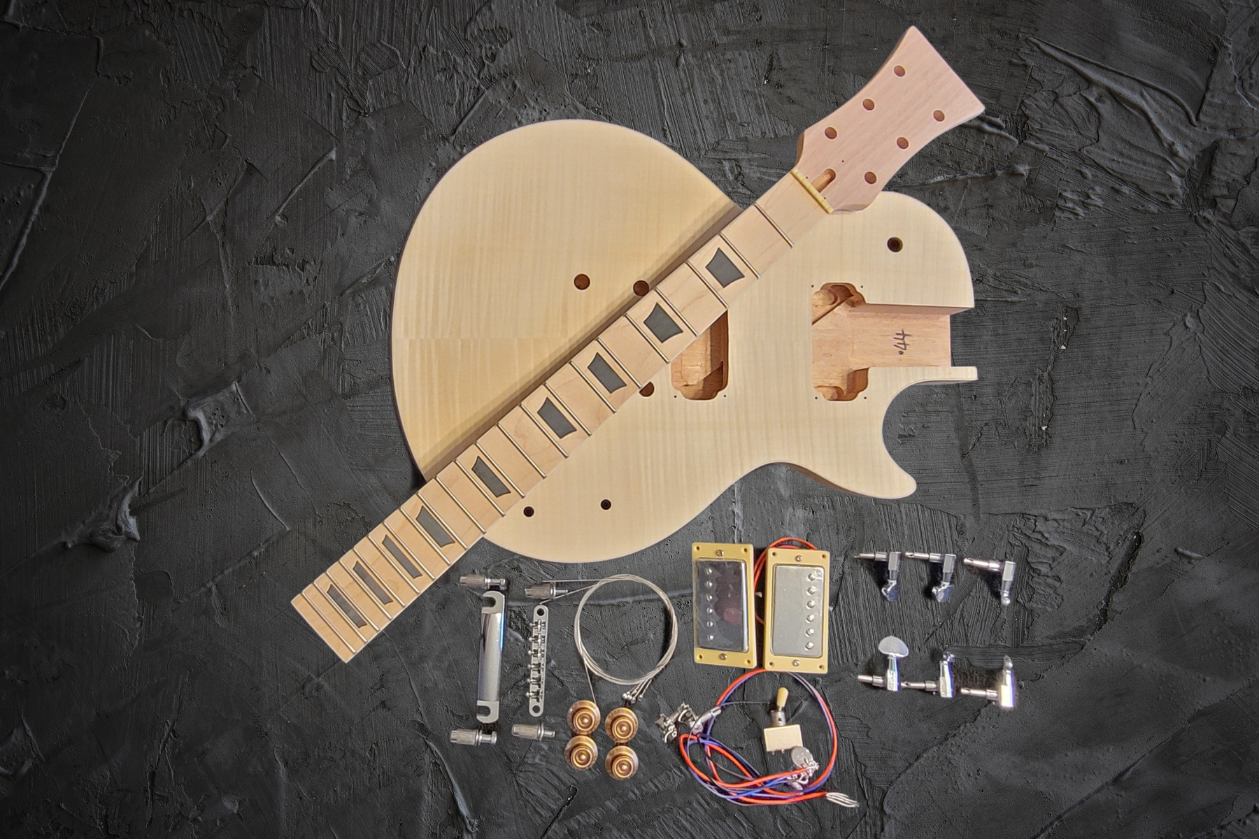 LP Style Electric Guitar DIY Kit with Maple Fretboard by Budreau Guitars